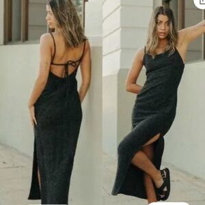 Rusty Anastasia black dress Rib ope back size large